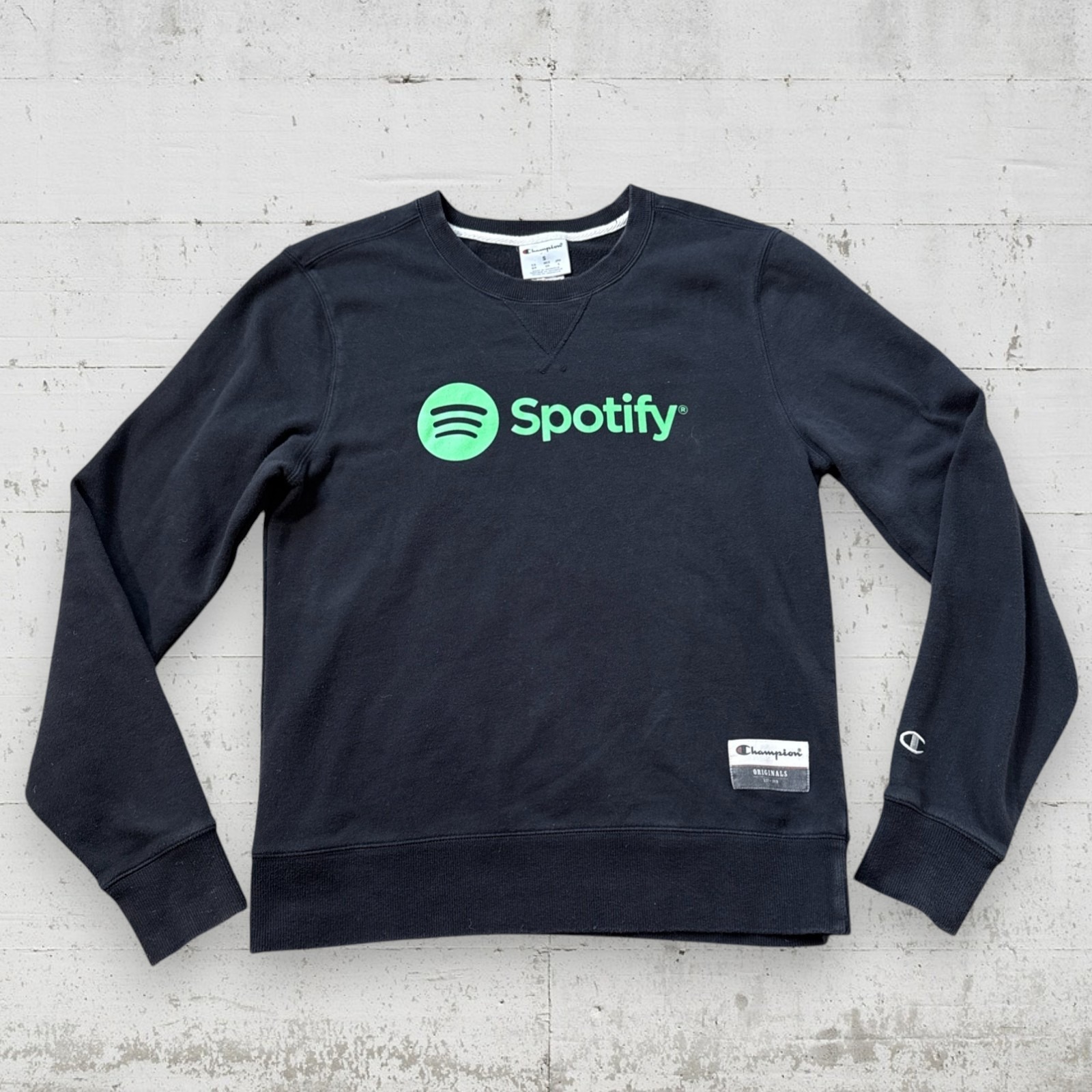 Champion Spotify Black Pullover Promotional Sweatshirt Size S